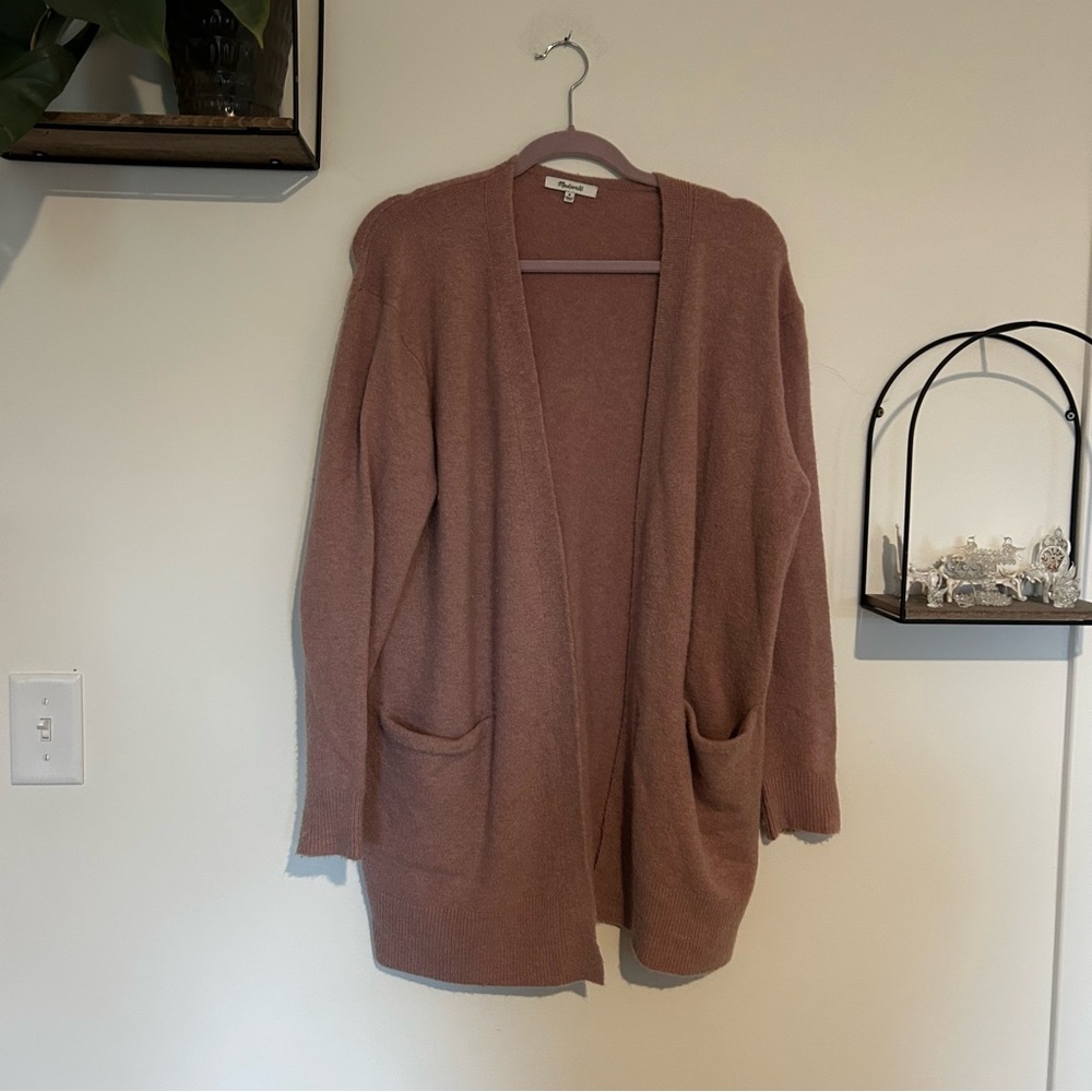 Madewell Ryder Cardigan Sweater Dusty Pink Wool‎ Alpaca Long Line Size Medium